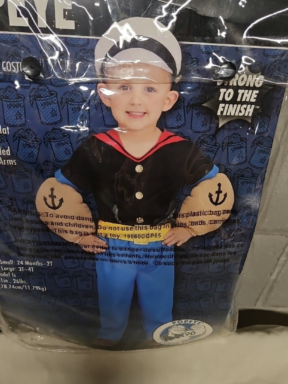 Popeye Kids Costume Set in Blue, Black, Red